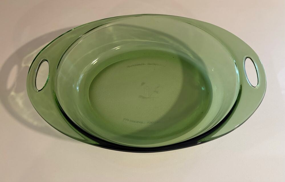 Vintage Anchor Hocking Green Glass Baking Dish - No Lid